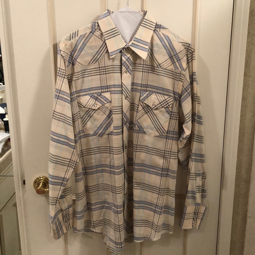 EUC Vintage Classic Wrangler Western Shirt: Plaid Late 80s-Early 90s, 16.5-34”